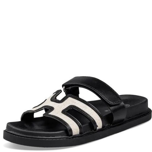 Envie Shoes Flatform Σανδάλια με Ρυθμιζόμενο Λουράκι Μαύρο