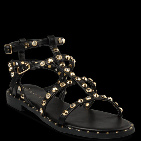 Envie Shoes Gladiator Σανδάλια με Διακοσμητικά Τρούκς Μαύρο