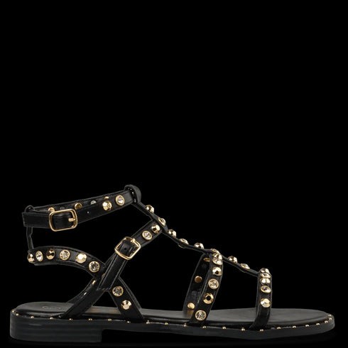 Envie Shoes Gladiator Σανδάλια με Διακοσμητικά Τρούκς Μαύρο