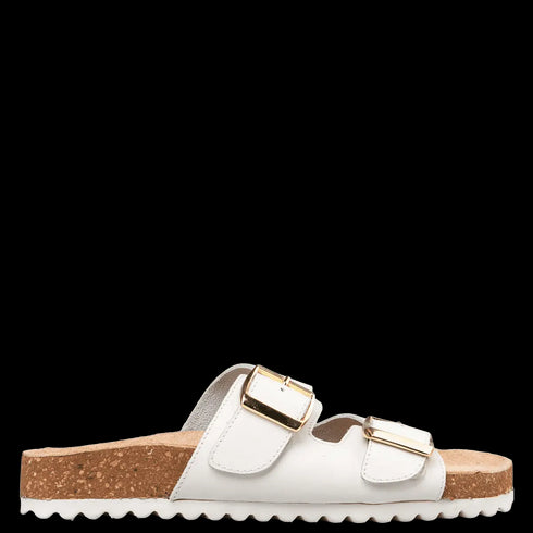 Envie Shoes Γυναικεία Δερμάτινα Flatform Σανδάλια με Ρυθμιζόμενα Λουράκια Λευκό