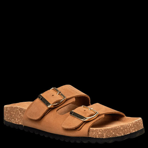 Envie Shoes Γυναικεία Δερμάτινα Flatform Σανδάλια με Ρυθμιζόμενα Λουράκια Κάμελ