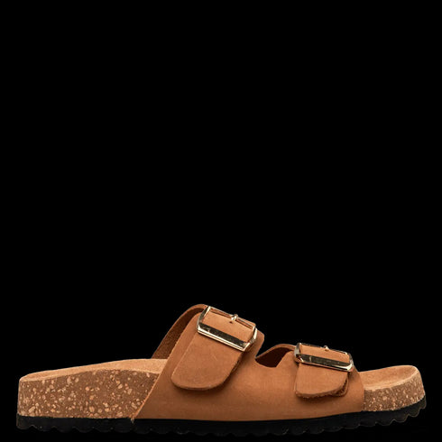 Envie Shoes Γυναικεία Δερμάτινα Flatform Σανδάλια με Ρυθμιζόμενα Λουράκια Κάμελ