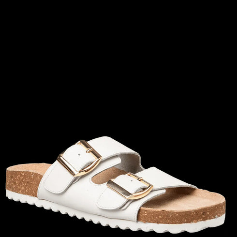 Envie Shoes Γυναικεία Δερμάτινα Flatform Σανδάλια με Ρυθμιζόμενα Λουράκια Λευκό