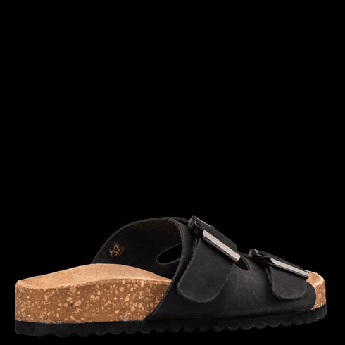 Envie Shoes Γυναικεία Δερμάτινα Flatform Σανδάλια με Ρυθμιζόμενα Λουράκια Μαύρο