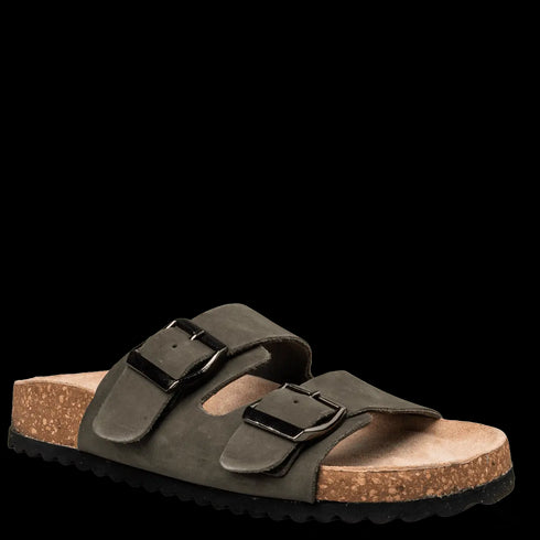 Envie Shoes Γυναικεία Δερμάτινα Flatform Σανδάλια με Ρυθμιζόμενα Λουράκια Χακί