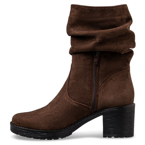 Envie Shoes Γυναικεία Δερμάτινα Μποτάκια E02-22315 Καφέ