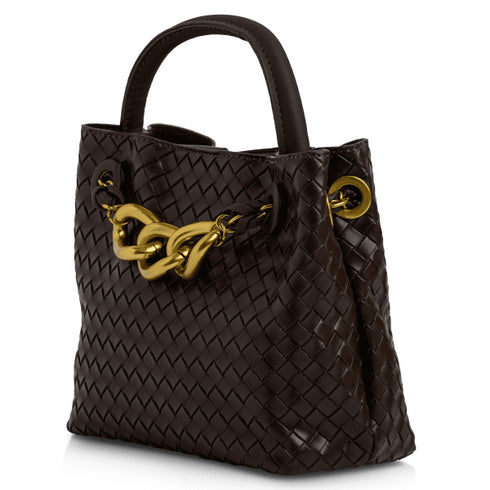 Envie Shoes Γυναικεία Τσάντα Χειρός Με Αλυσίδα N42-22565 Καφέ