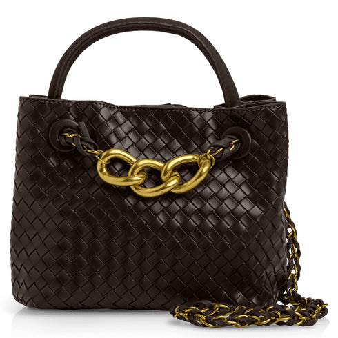 Envie Shoes Γυναικεία Τσάντα Χειρός Με Αλυσίδα N42-22565 Καφέ