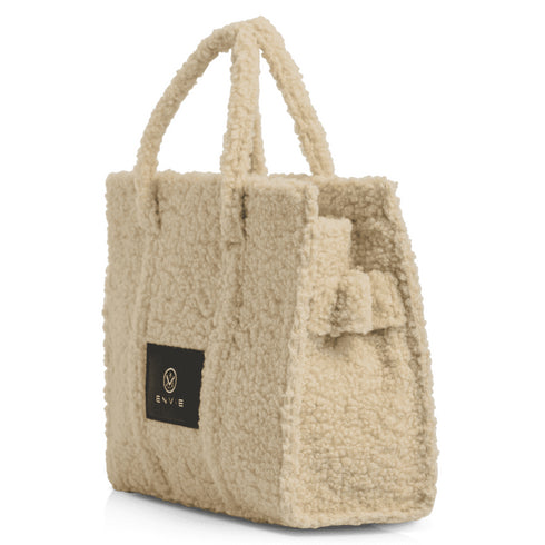 Envie Shoes Γυναικεία Τσάντα Χειρός Με Faux Fur N42-22571 Μπεζ