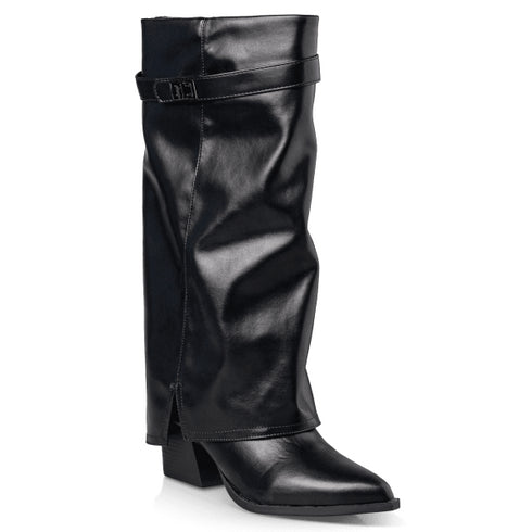 Envie Shoes Γυναικείες Fold-Over Boots E58-22483 Μαύρο