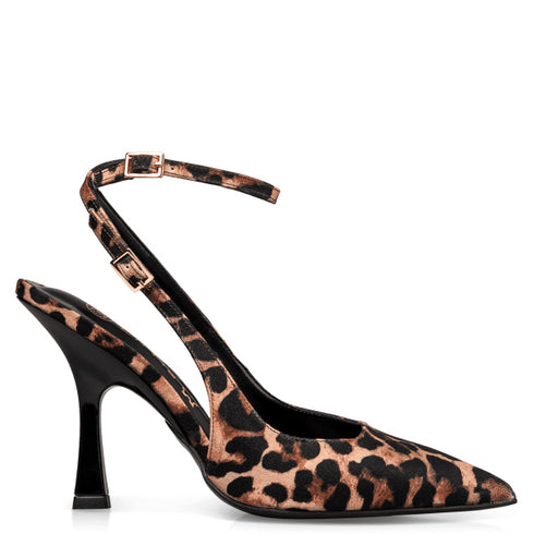 Envie Shoes Γυναικείες Μυτερές Στλιλέτο Γόβες Με Λουράκι E02-22081 Animal Print