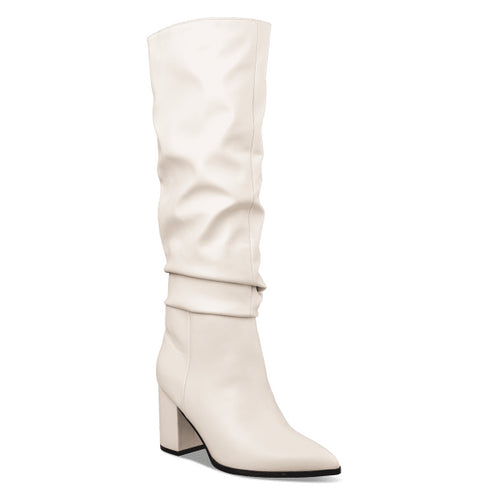 Envie Shoes Γυναικείες Slouchy Boots Με Μεσαίο Τακούνι E45-22424 Λευκό