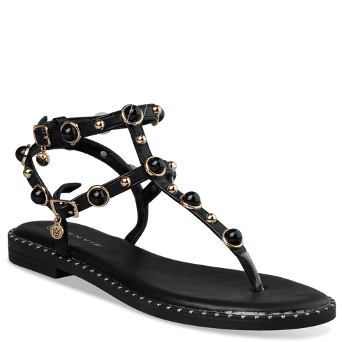 Envie Shoes Σανδάλια με Διακοσμητικές Χάντρες και Τρούκς Μαύρο