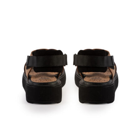 Joy's Γυναικεία Δερμάτινα Flatform Σανδάλια Καφέ