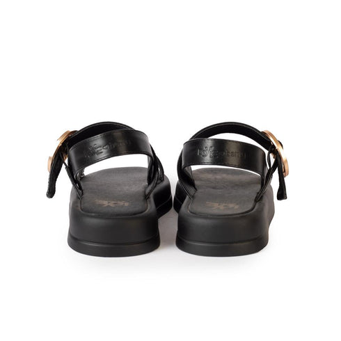 LoveBerry Σανδάλια με Διακοσμητική Χρυσή Αγκράφα Μαύρο