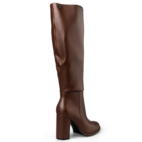 Mairiboo For Envie Γυναικείες Power Play Μπότες Με Block Τακούνι M45-22662 Καφέ