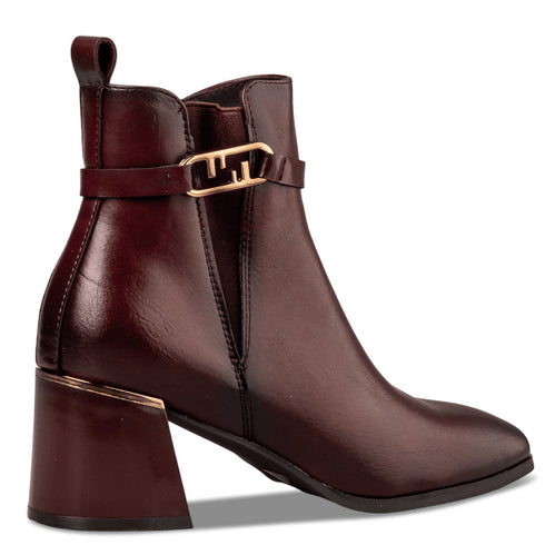 Miss NV Γυναικεία Ankle Boots V63-22193 Μπορντώ