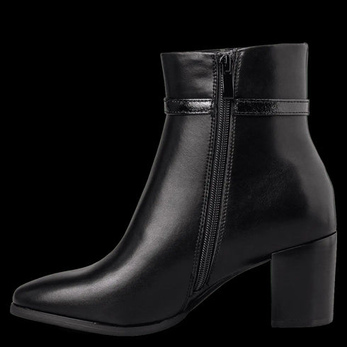 Miss NV Γυναικεία Block Heel Μποτάκια V57-22130 Μαύρο