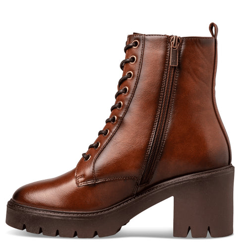 Miss NV Γυναικεία Combat Αρβυλάκια Με Μεσαίο Τακούνι V63-22202 Καφέ