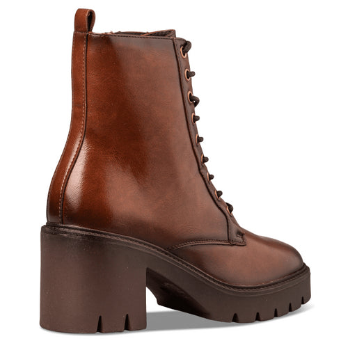 Miss NV Γυναικεία Combat Αρβυλάκια Με Μεσαίο Τακούνι V63-22202 Καφέ