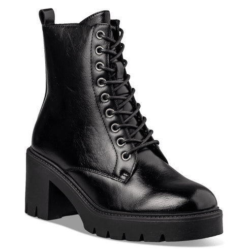 Miss NV Γυναικεία Combat Αρβυλάκια Με Μεσαίο Τακούνι V63-22202 Μαύρο