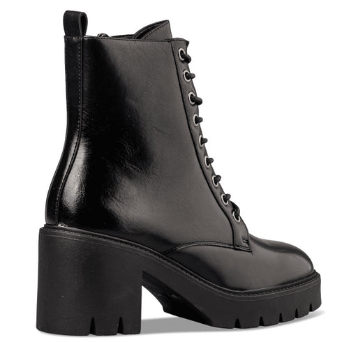 Miss NV Γυναικεία Combat Αρβυλάκια Με Μεσαίο Τακούνι V63-22202 Μαύρο