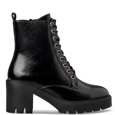 Miss NV Γυναικεία Combat Αρβυλάκια Με Μεσαίο Τακούνι V63-22202 Μαύρο