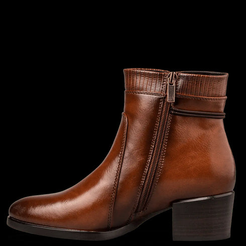 Miss NV Γυναικεία Μποτάκια Με Χαμηλό Τακούνι V63-22208 Καφέ