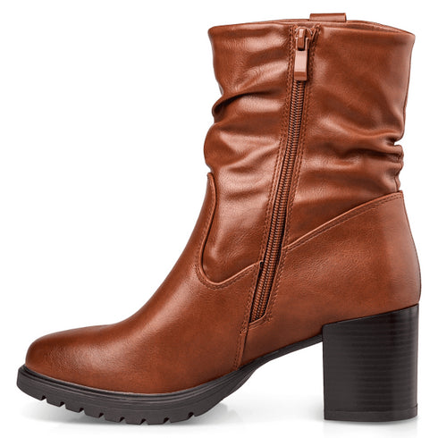 Miss NV Γυναικεία Slouchy Μποτάκια V57-22128 Καφέ