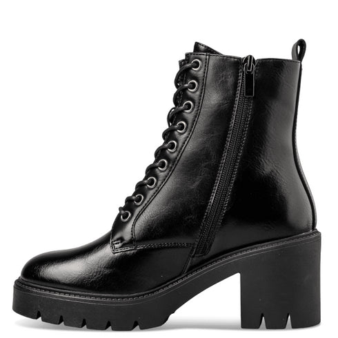 Miss NV Γυναικεία Combat Αρβυλάκια Με Μεσαίο Τακούνι V63-22202 Μαύρο