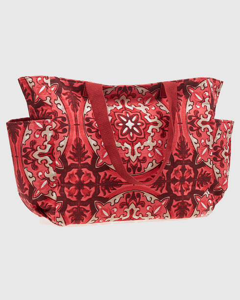 Verde Γυναικεία Τσάντα θαλάσσης Βαμβακερή 14-0328 Κόκκκινο