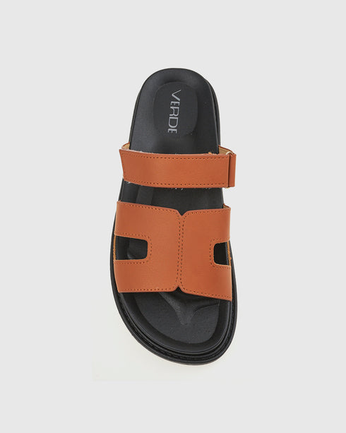 Verde Γυναικεία Flat Σανδάλια 28-4093 Κάμελ