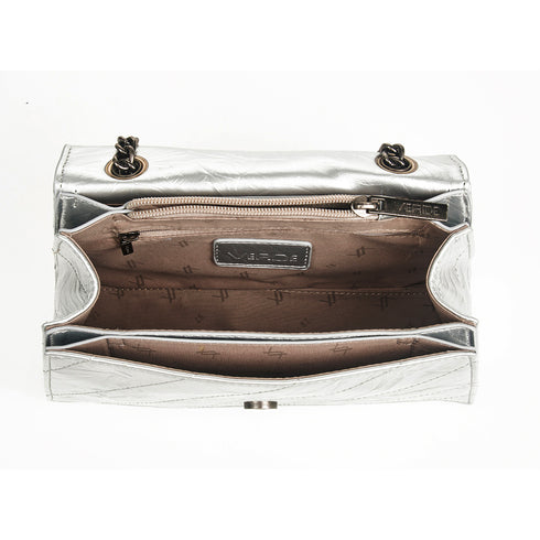 Verde Γυναικεία Τσάντα Ώμου 16-7425 Ασημί