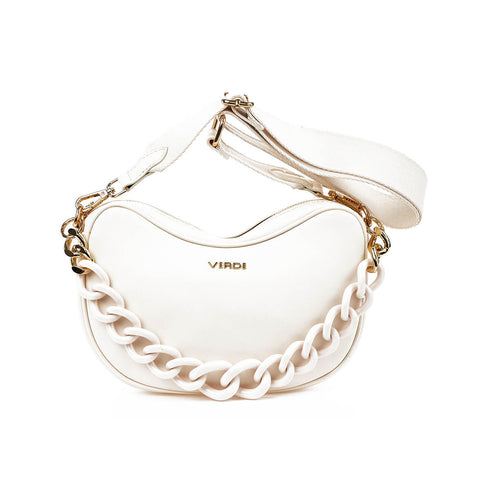 Verde Γυναικεία Τσάντα Χιαστί 16-7369 Εκρού