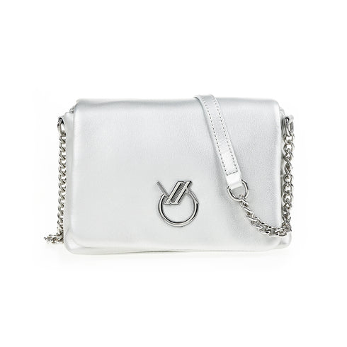 Verde Γυναικεία Τσάντα Χιαστί 16-7442 Ασημί