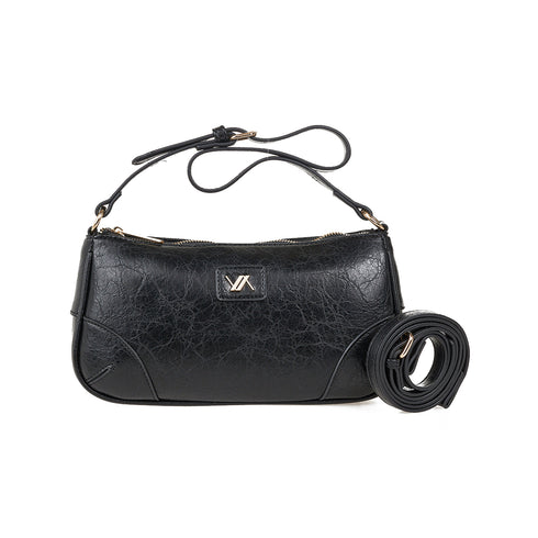 Verde Γυναικεία Τσάντα Χιαστί 16-7609 Μαύρο