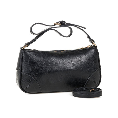 Verde Γυναικεία Τσάντα Χιαστί 16-7609 Μαύρο