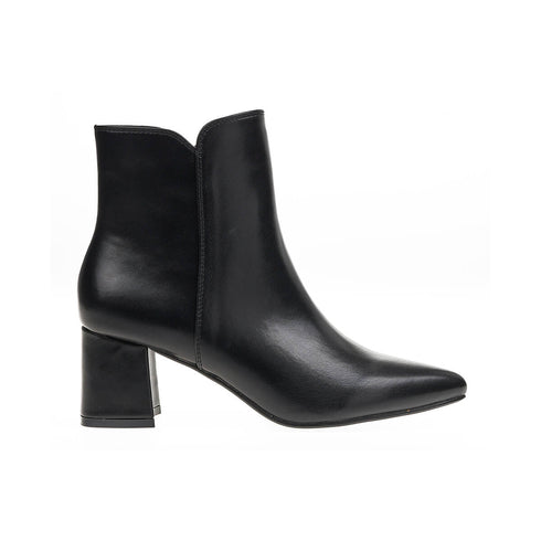 Verde Γυναικείο Μποτάκι με Χαμηλό Τακούνι 28-3949 Μαύρο