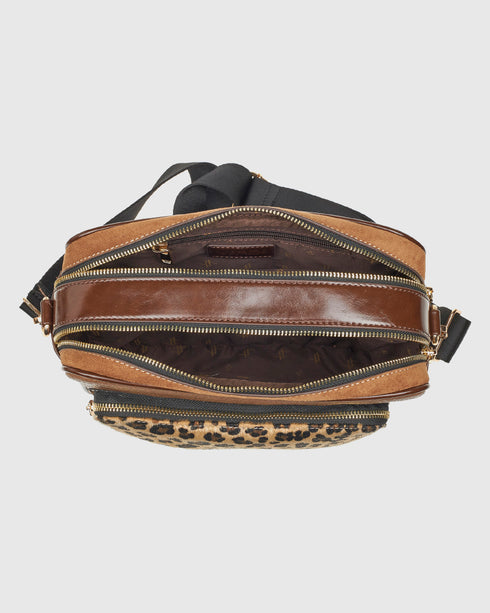 Verde Γυναικεία Τσάντα Χιαστί16-8056 Καφέ