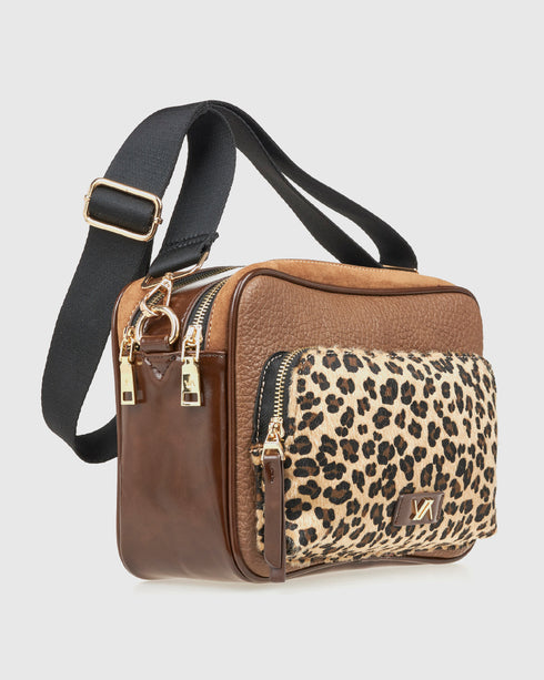 Verde Γυναικεία Τσάντα Χιαστί16-8056 Καφέ