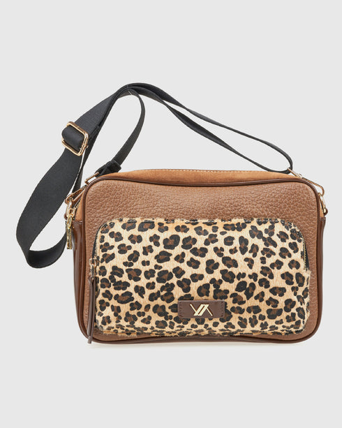 Verde Γυναικεία Τσάντα Χιαστί16-8056 Καφέ