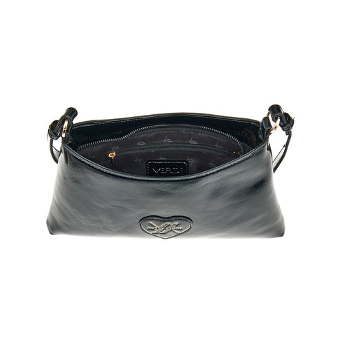 Verde Γυναικεία Λουστρίνι Τσάντα Ώμου 16-7603 Μαύρο