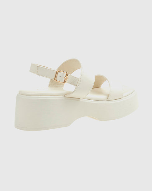 Verde Γυναικεία Platform Σανδάλια με Δέσιμο στον Αστράγαλο 28-4020 Εκρού