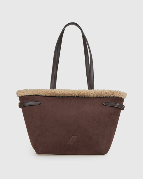 Verde Γυναικεία Τσάντα Ώμου 16-8236  Καφέ