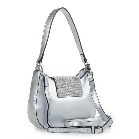 Verde Γυναικεία Τσάντα Ώμου 16-6961 Ασημί