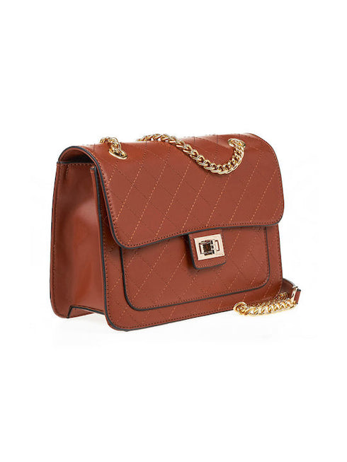 Verde Γυναικεία Τσάντα Ώμου 16-7002 Κάμελ