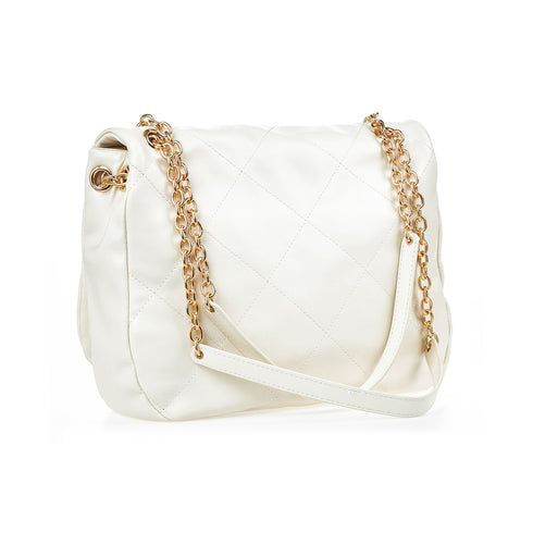 Verde Γυναικεία Τσάντα Ώμου 16-7357 Εκρού