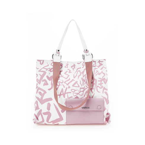 Verde Γυναικεία Τσάντα Ώμου 16-7366 Λευκό-Ροζ