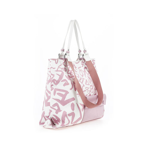 Verde Γυναικεία Τσάντα Ώμου 16-7366 Λευκό-Ροζ
