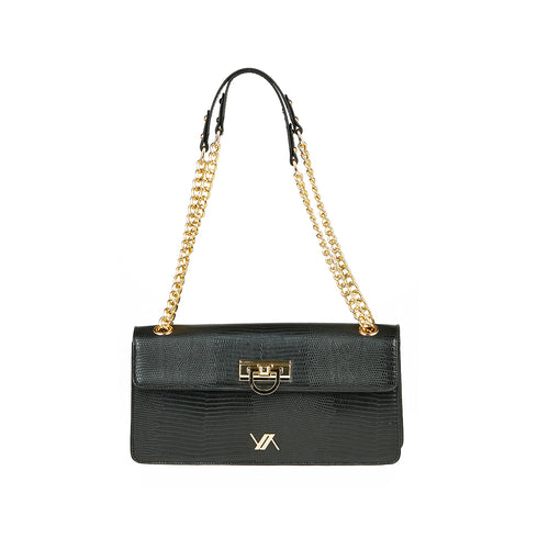 Verde Γυναικεία Τσάντα Ώμου 16-7583 Μαύρο